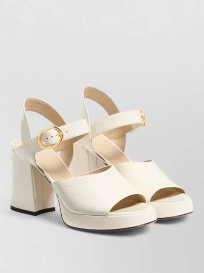 Valentino Lace Sandals Block Heel Platform Slingback In White
