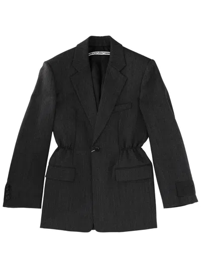 Alexander Wang Wool Blazer In Gray