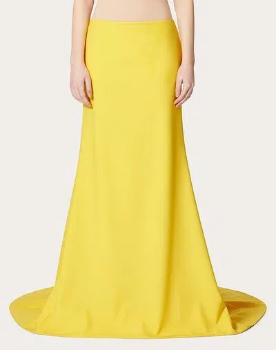 Valentino Wool Long Skirt In Yellow