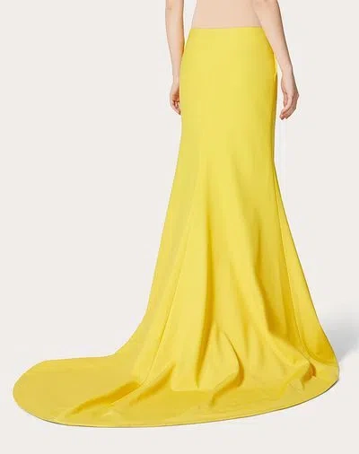 Valentino Wool Long Skirt In Yellow