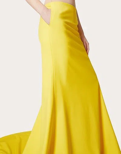 Valentino Wool Long Skirt In Yellow