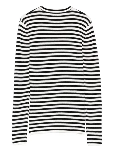 Lisa Yang Vivian Striped Cotton And Cashmere Top In Black