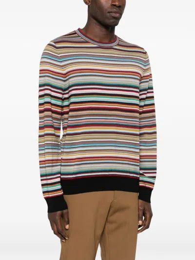 Paul Smith Signature Stripe Wool Sweater In Multi