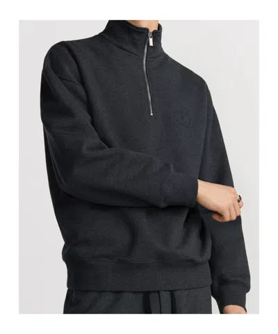 Dior Cd Icon Half-zip Sweatshirt In Black