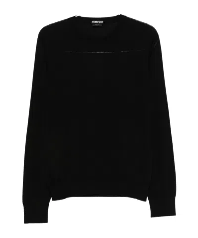 Tom Ford Crewneck Long-sleeved Pullover In Black