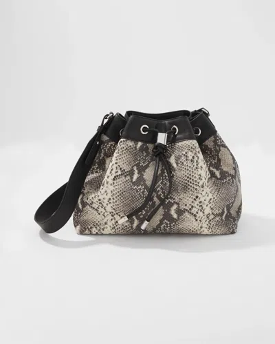 White House Black Market Python Drawstring Bucket Bag