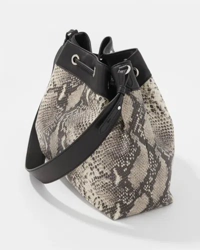 White House Black Market Python Drawstring Bucket Bag