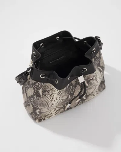 White House Black Market Python Drawstring Bucket Bag