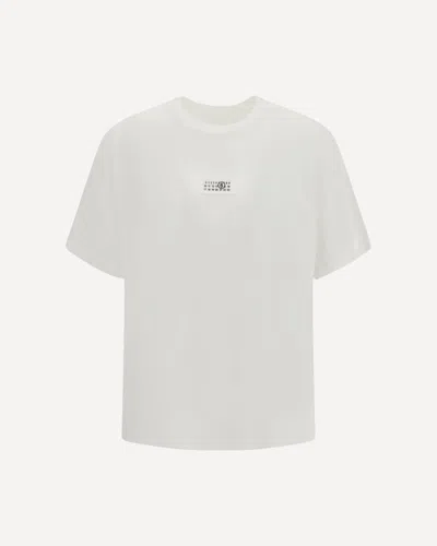 Mm6 Maison Margiela Mm6 By Maison Margiela Minimalist Logo Short Sleeve T-shirt In White