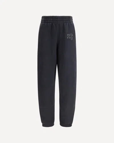 Alexander Wang Women Sweatpants With Raised Glitter Logo Detailing In Black