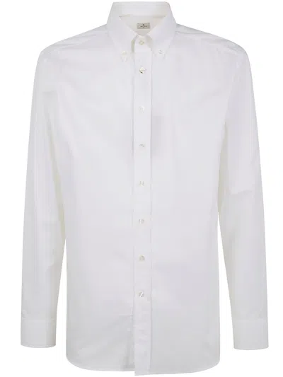 Etro Straight Shirt Long Sleeves Button Down Collar In White