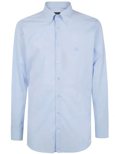 Etro Tailored Shirt Button Down Collar Long Sleeves In Blue