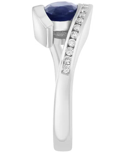 Effy Collection Sapphire (1/6 Ct. T.w.) & Diamond (1/6 Ct. T.w.) Ring In 14k White Gold In Gold