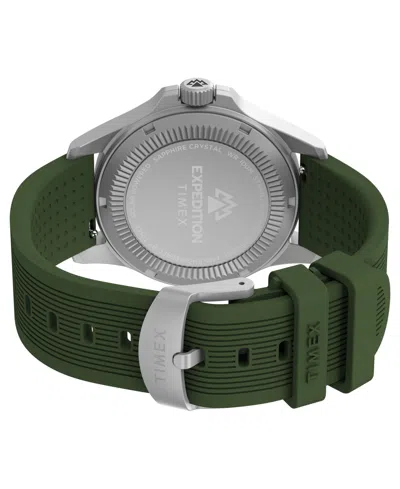 Timex Men's Quartz Analog Green Silicone Watch, 41mm In Green