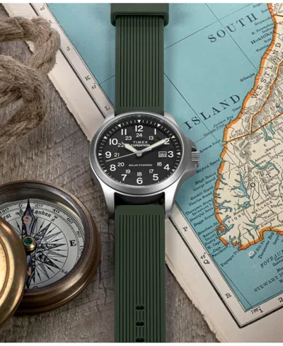 Timex Men's Quartz Analog Green Silicone Watch, 41mm In Green