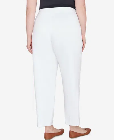 Alfred Dunner Plus Size Classic Allure Tummy Control Pull-on Average Length Pants In White