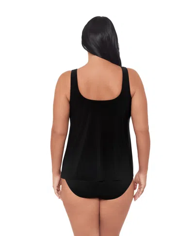 Miraclesuit Plus Size Boca Grande Ursula Underwire Tankini Top In Black