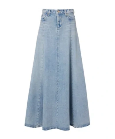 7 For All Mankind High-waisted Denim Maxi Skirt In Multi