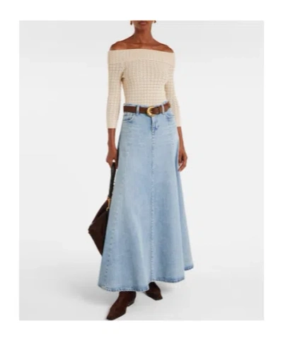 7 For All Mankind High-waisted Denim Maxi Skirt In Multi