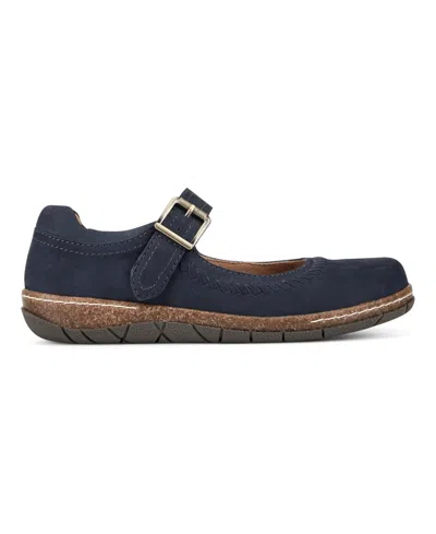 Earth Women's Erie Round Toe Mary Jane Flats In Blue