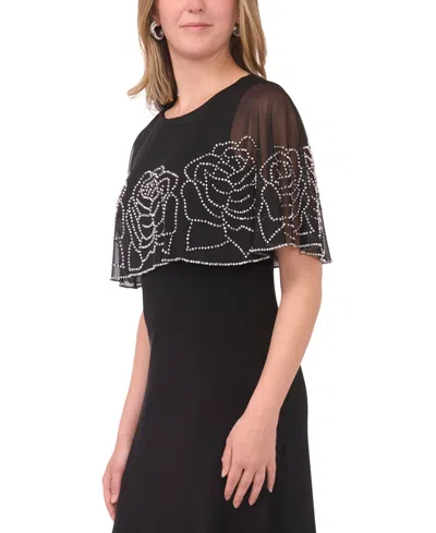 Msk Petite Crewneck Faraj Maxi Dress In Black