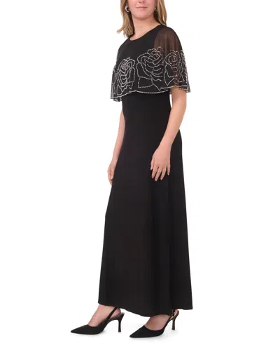 Msk Petite Crewneck Faraj Maxi Dress In Black