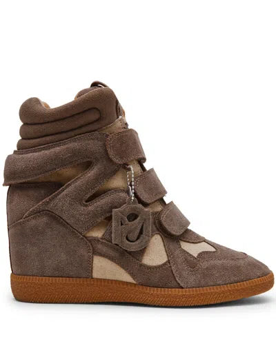 Steve Madden Women's Mavis High-top Lace-up Wedge Sneakers In Brown