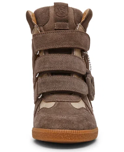 Steve Madden Women's Mavis High-top Lace-up Wedge Sneakers In Brown