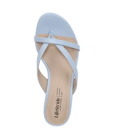 Lifestride Navine Kitten Heel Flip Flop In Blue