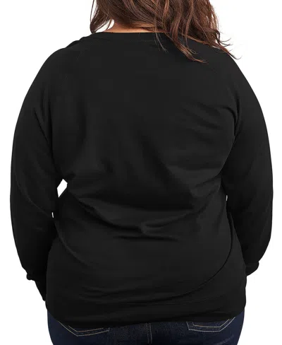 Hybrid Apparel Plus Size Peanuts Lucy Charlie Winter Stamp Word Art Pullover T-shirt In Black