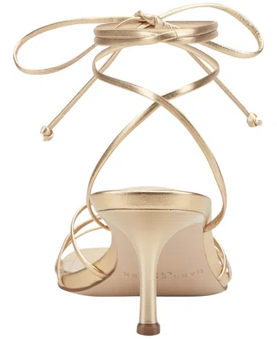 Marc Fisher Ltd Women's Gineva Strappy Leather Dress Sandals In Gold