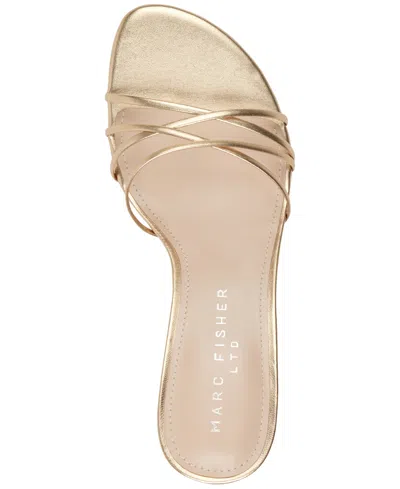 Marc Fisher Ltd Women's Gineva Strappy Leather Dress Sandals In Gold