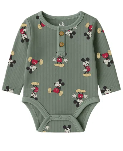 Disney Baby Boys 3-piece Mickey Mouse Bodysuit, Hat And Pants Set In Green