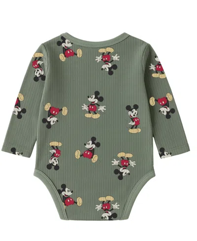 Disney Baby Boys 3-piece Mickey Mouse Bodysuit, Hat And Pants Set In Green
