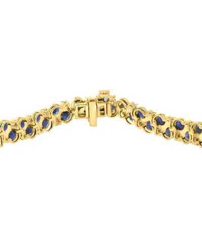 Effy Collection Sapphire (6-1/4 Ct. T.w.) & Diamond (1/5 Ct. T.w.) Bracelet In Gold Over Silver In Gold