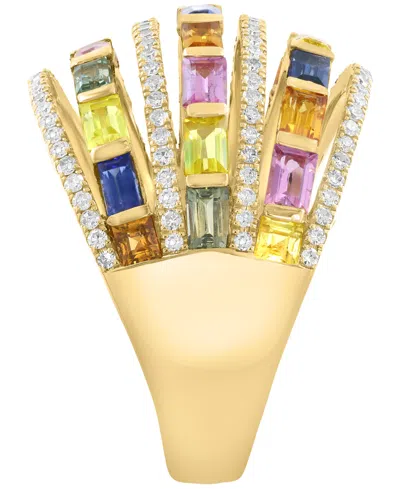 Effy Collection Multi-sapphire (2-1/5 Ct. T.w.) & Diamond (3/8 Ct. T.w.) Ring In 14k Yellow Gold In Gold