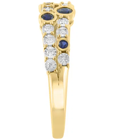 Effy Collection Sapphire (1/4 Ct. T.w.) & Diamond (1/10 Ct. T.w.) Ring In Gold Over Silver In Gold