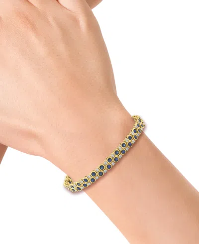 Effy Collection Sapphire (6-1/4 Ct. T.w.) & Diamond (1/5 Ct. T.w.) Bracelet In Gold Over Silver In Gold
