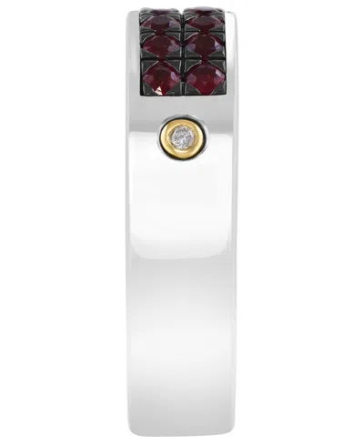 Effy Collection Men's Ruby (1-1/10 Ct. T.w.) And Diamond Accent Ring In Sterling Silver In Silver