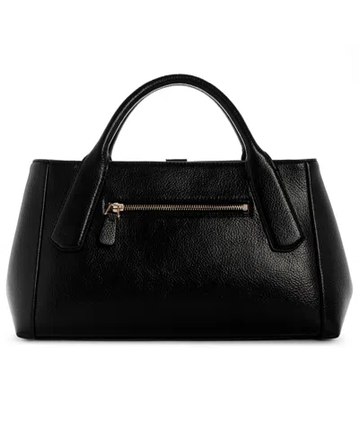 Guess Brooke High Society Medium Satchel Bag In Black