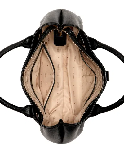 Guess Brooke High Society Medium Satchel Bag In Black