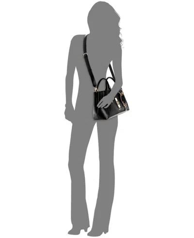 Guess Brooke High Society Medium Satchel Bag In Black