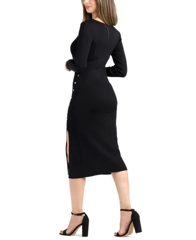 Bcx Junior's Square Neck Sweater Dress In Black