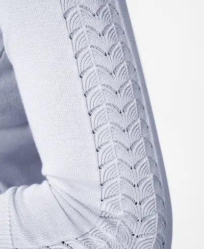 Melissa Paige Women's Pointelle 3/4-sleeve Sweater In Blue