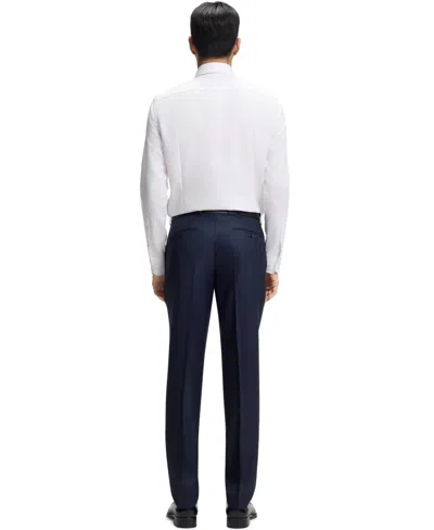 Hugo Boss Slim-fit Shirt In Italian-made Performance-stretch Jersey In White