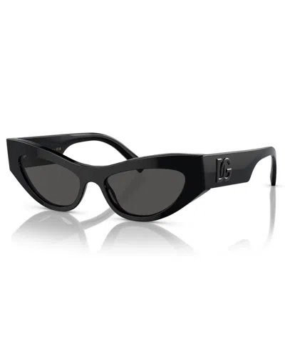 Dolce & Gabbana Logo-embossed Cat-eye Frame Sunglasses In Schwarz