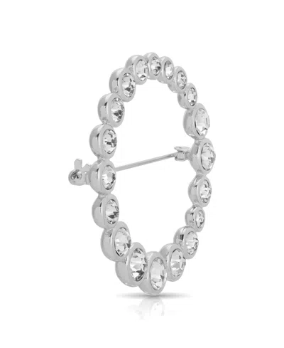Ettika Crystal Loop Brooch In White