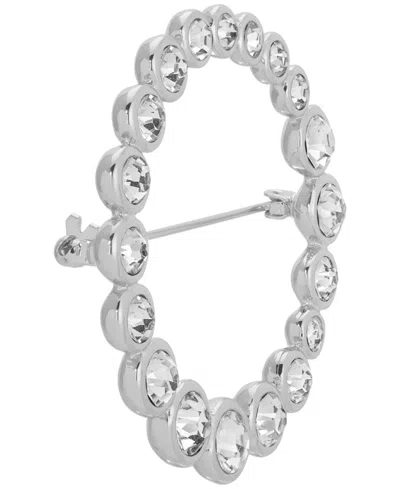 Ettika Crystal Loop Brooch In White