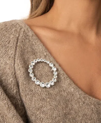 Ettika Crystal Loop Brooch In White