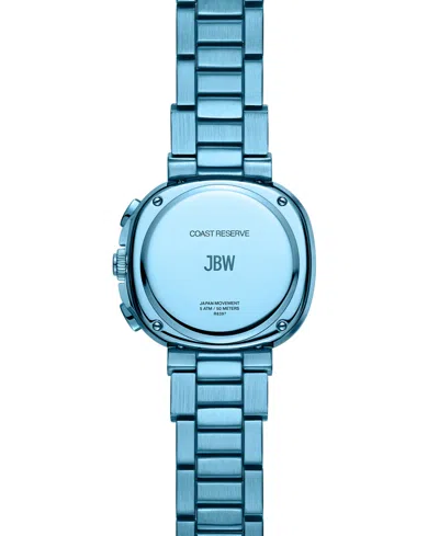 Jbw Women's Reserve Coast Crystal Diamond (0.06 Ct. T.w.) Japan Chronograph Aquamarine Stainless Steel W In Blue